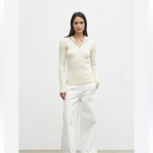 Friend of Audrey- Wallis 100% Merino wool half zip Slim fit